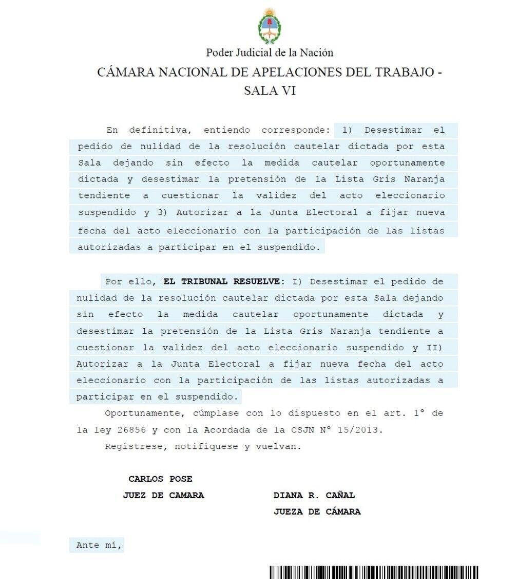 Elecciones en UTHGRA